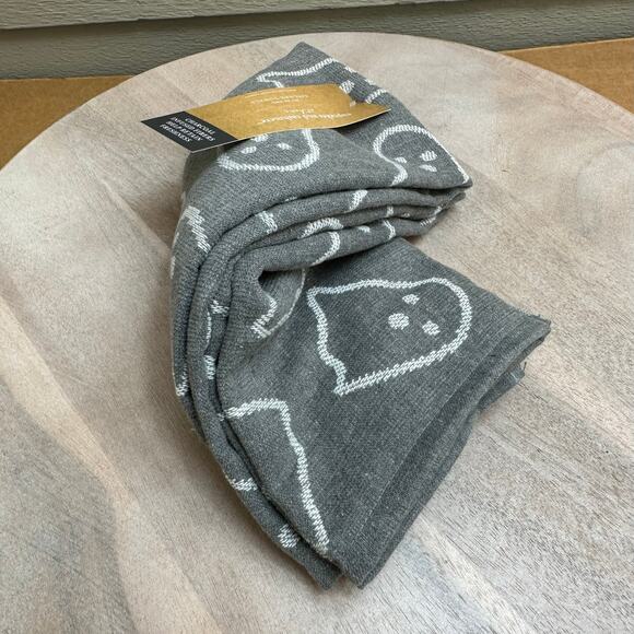 Halloween Ghosts Cupcakes & Cashmere Ghost Kitchen Towel Set White On Gray New - Picture 9 of 12